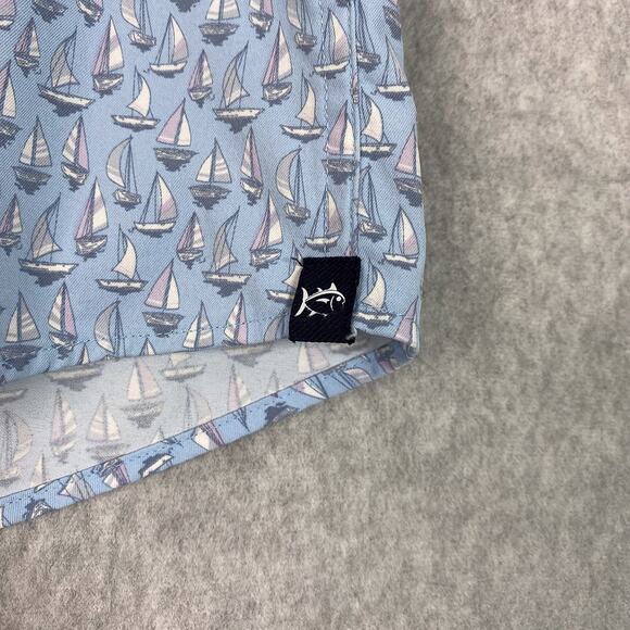 Southern Tide Shirt Mens XL Blue Forget A Boat It Button Down All Over Print - Picture 4 of 8